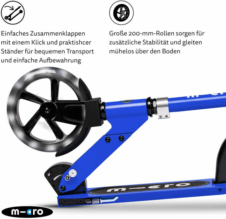 Micro Cruiser Scooter zum cruisen Kinderscooter ab 5 Jahren Einheitsgrösse blue, Einheitsgrösse blue
