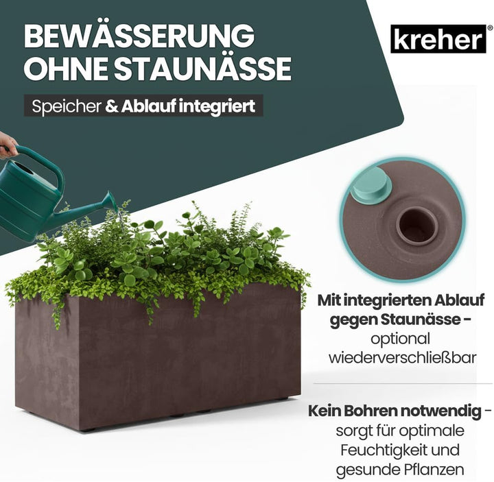 Kreher XL Pflanzkasten Millennium in verschiedenen Formaten und Farben. Tolle Naturstein Optik in Br