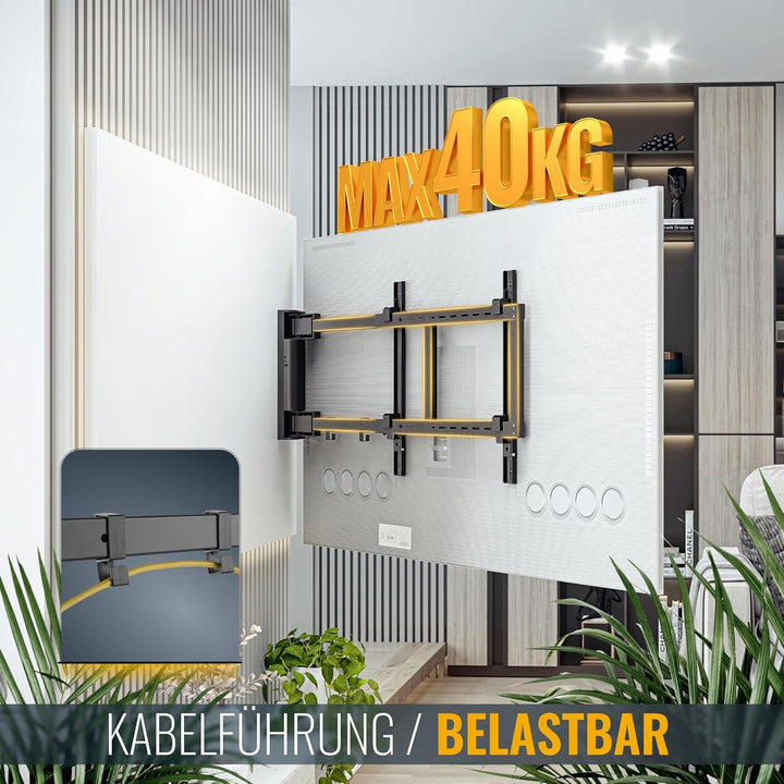 RICOO Elektrische TV Wandhalterung Schwenkbar für 32-65 Zoll - TV Halterung Schwenkbar SE2544 / Fern