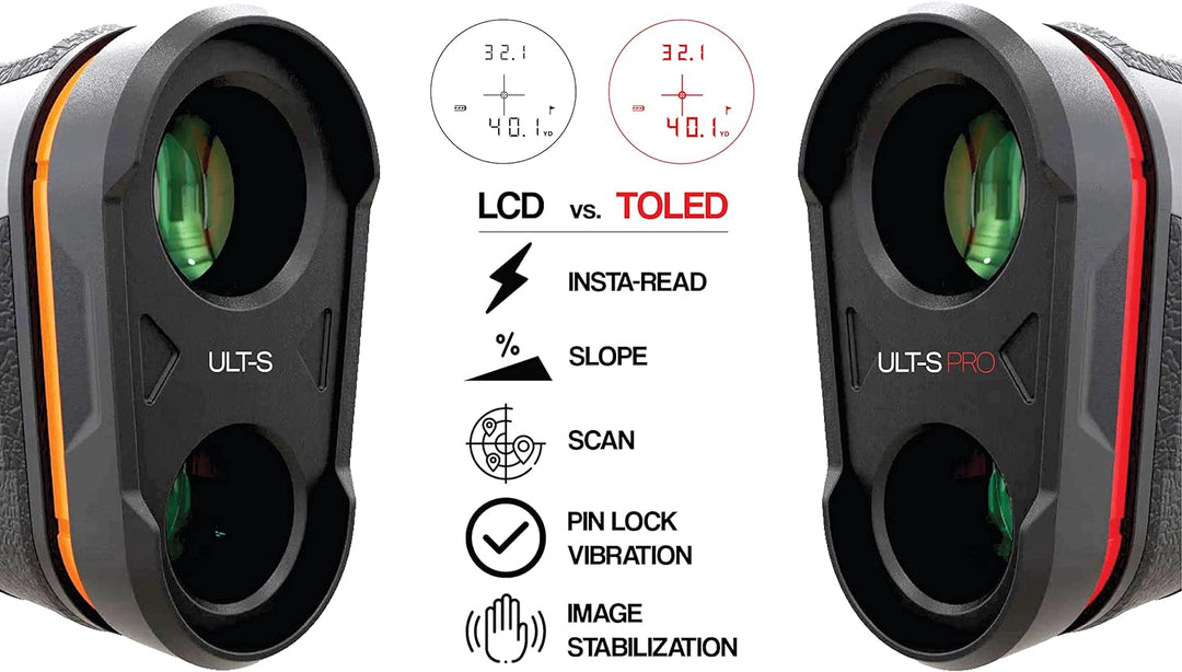 TecTecTec ULT-S & ULT-S Pro mit Stabilisierungs-Golf-Entfernungsmesser mit Neigung und Vibration, Hy