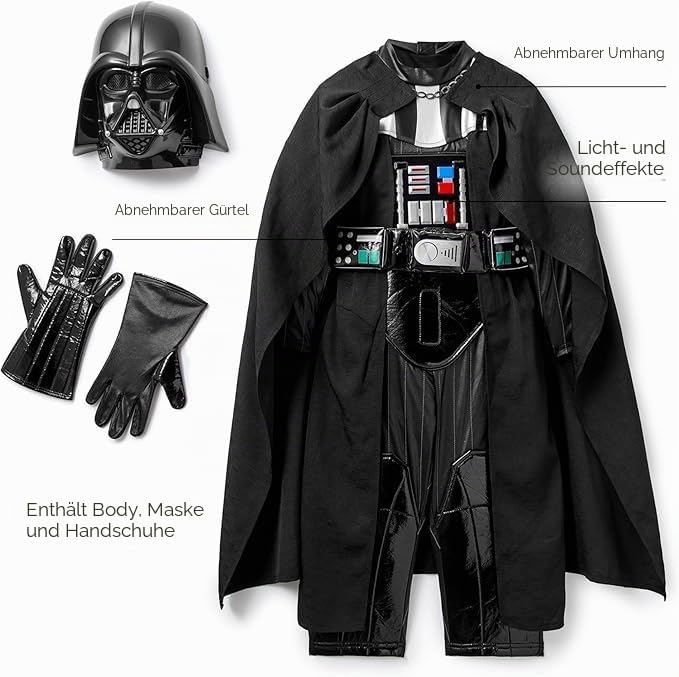 Disney Store Official Darth Vader Costume for Kids, Star Wars 104, 104