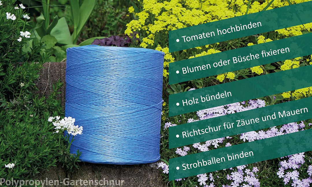 Allzweckschnur Schnur Bindfaden Garn PP Gartenschnur | Länge 3000 m | Durchmesser 2-3mm | Bindegarn