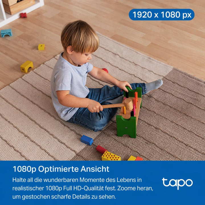 Tapo C201 360° WLAN-Überwachungskamera für Innenräume, 1080P, Nachtsicht, Bewegungserkennung, Zwei-W