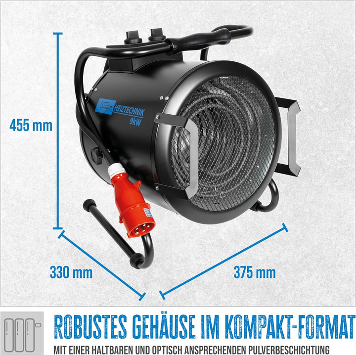 Güde ElektroheizerGH 9 E 400 V, 4,5-9 kW, 85104, Blau
