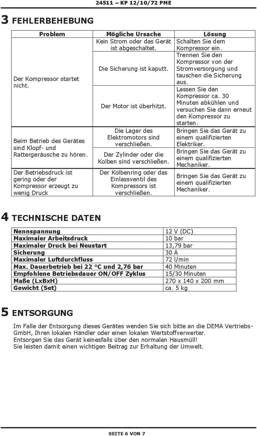 12 Volt Mobiler Kompressor mit Zubehör Tasche Reifenfüller Spiralschlauch usw.