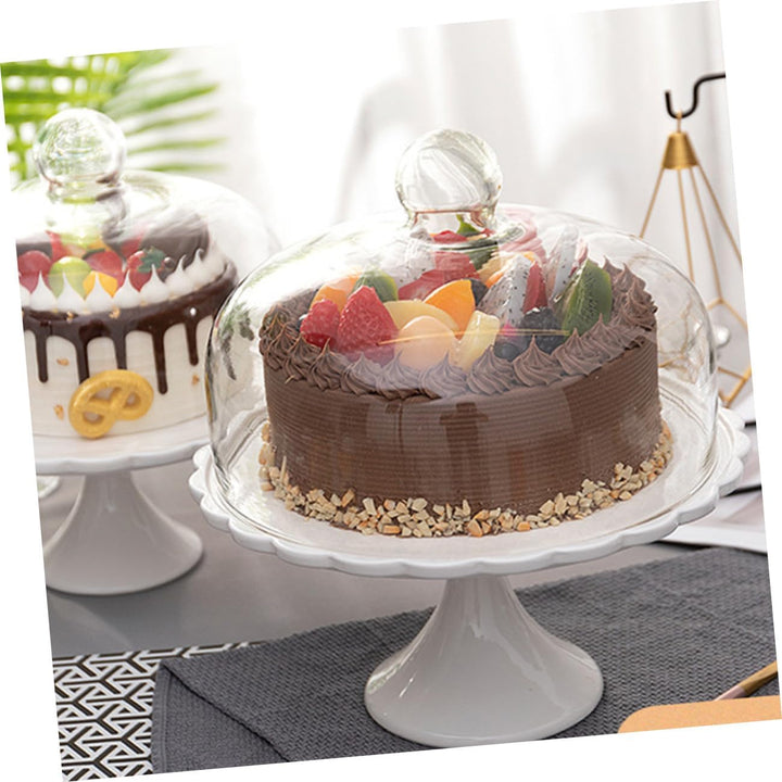Glas Tortenplatte Mit Deckel Footed Cake Plate mit Kuppel Keramik Dessert St?nder mit Glas Dome Deck
