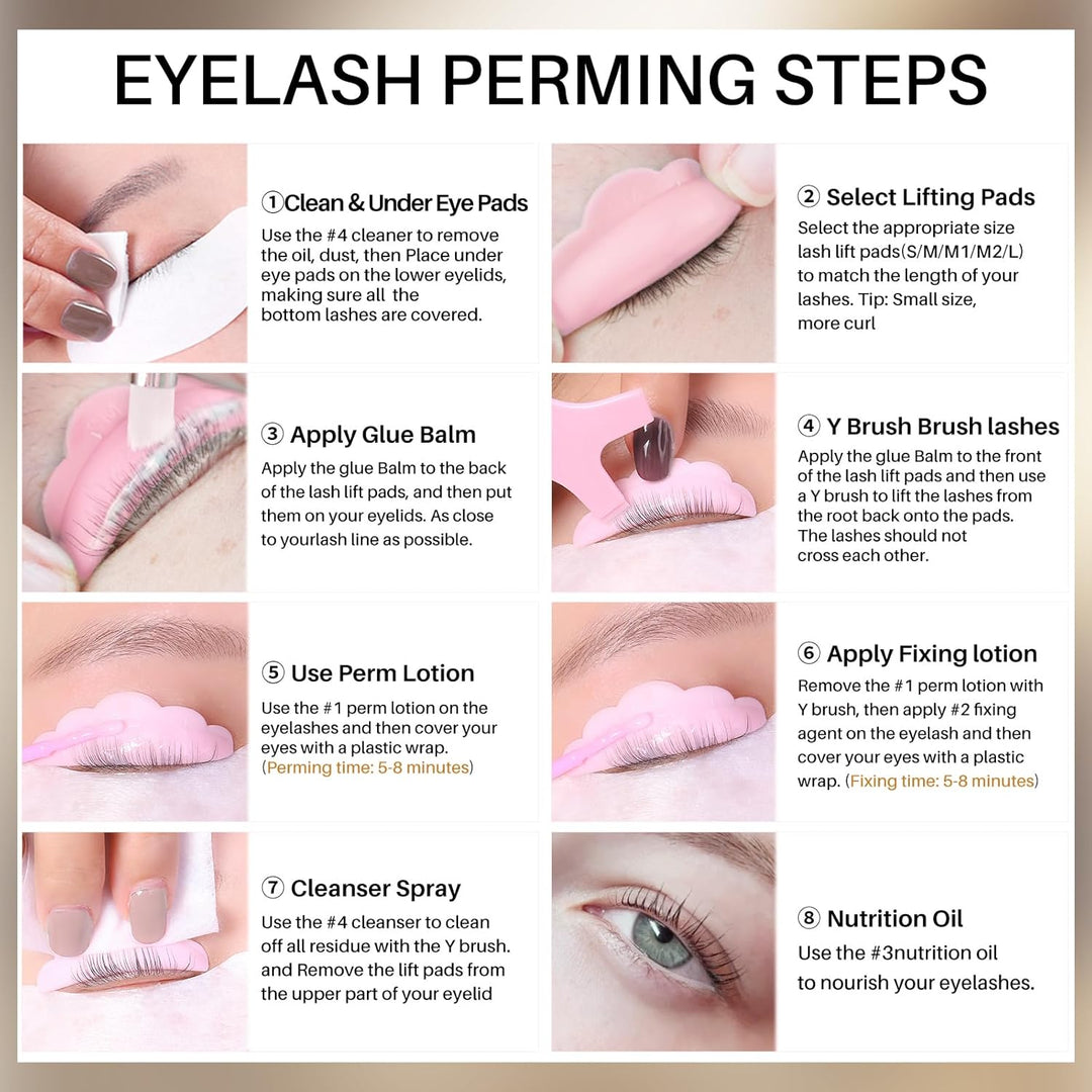 Wimpernlifting Lash Lifting Kit mit Glue Balm, DONG RHYME Wimpernlifting Kit mit Klebebalsam in Pfir