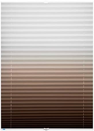 K-home Klemmfix-Plissee Farbverlauf Braun 120cm x 130cm (B x L) 120 x 130 cm Braun, 120 x 130 cm Bra