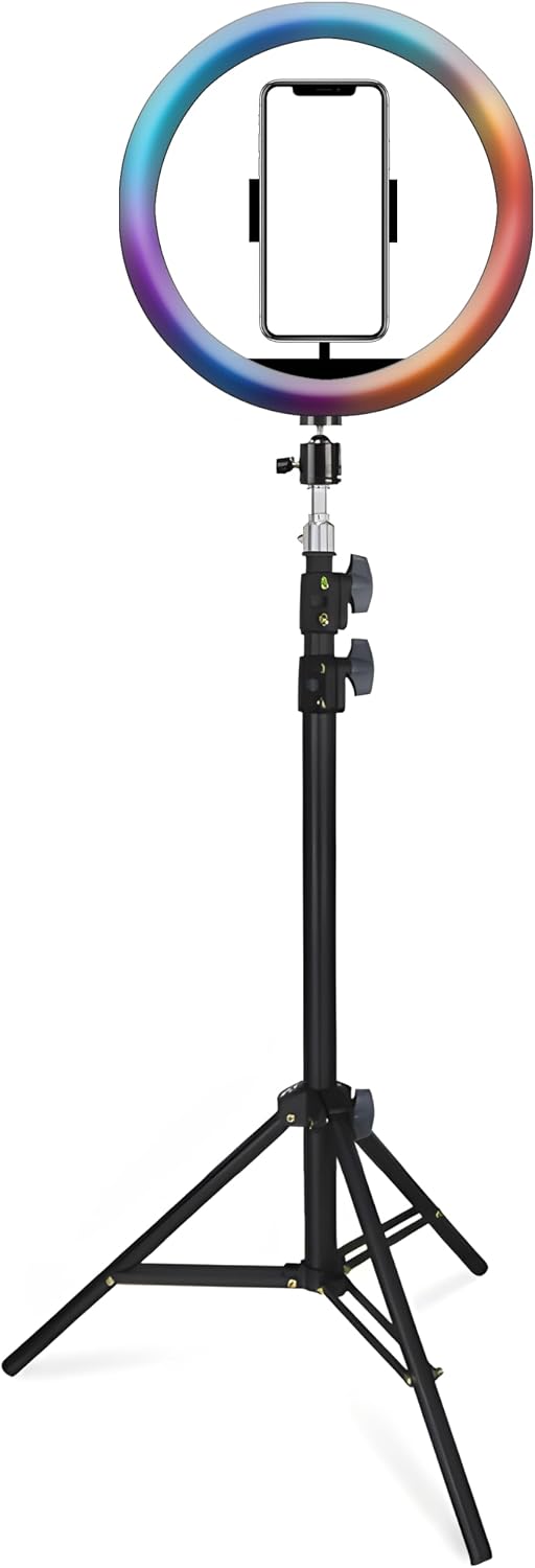 Retoo Ringlicht mit Stativ LED Handystativhalter Ringleuchte für YouTube Sel-fie Makeup Fotografie V