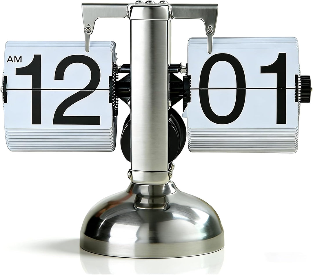 Flip Uhr Retro, Flip Schreibtischuhr, Schreibtischuhr Vintage Design, Automatisches Drehen Retro Dig