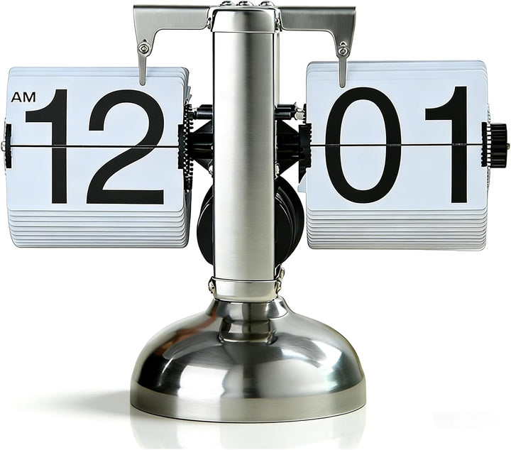 Flip Uhr Retro, Flip Schreibtischuhr, Schreibtischuhr Vintage Design, Automatisches Drehen Retro Dig