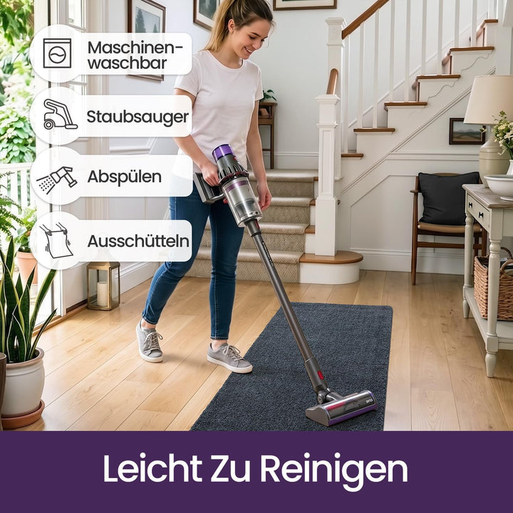 DEXI Flur Teppich Läufer 60 x 180 cm, rutschfeste Fussmatte Innen, Maschinenwaschbare Schmutzfangmat