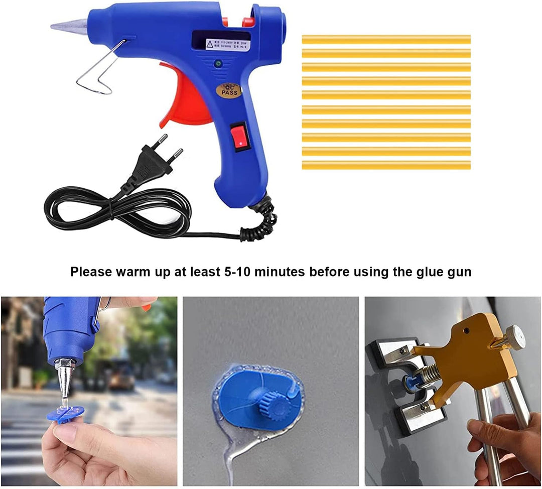 Fybitlilian 97pcs Auto Reparatur Ausbeulwerkzeug Lackfreies Dent Puller Set Dellen Reparaturset Auto