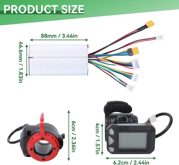 Agatige Motor Brushless Controller, 5,5-Zoll-Elektrofahrrad-Controller LCD-Display-Panel-Set für Ele
