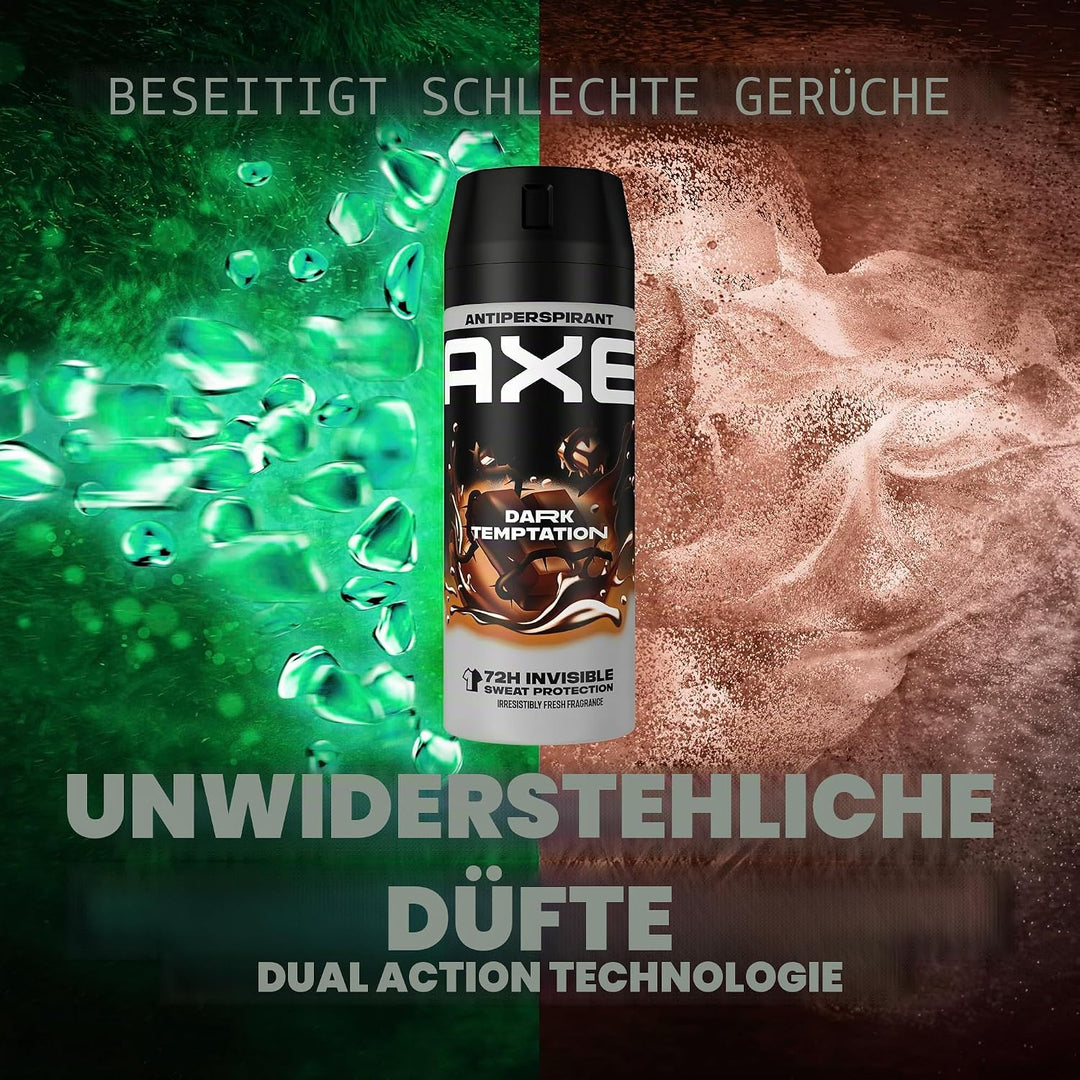 Axe Deodorant für Herren, Antitranspirant, Dark Temptation, 150 ml, 6 Stück Frisch 150.00 ml (6er Pa