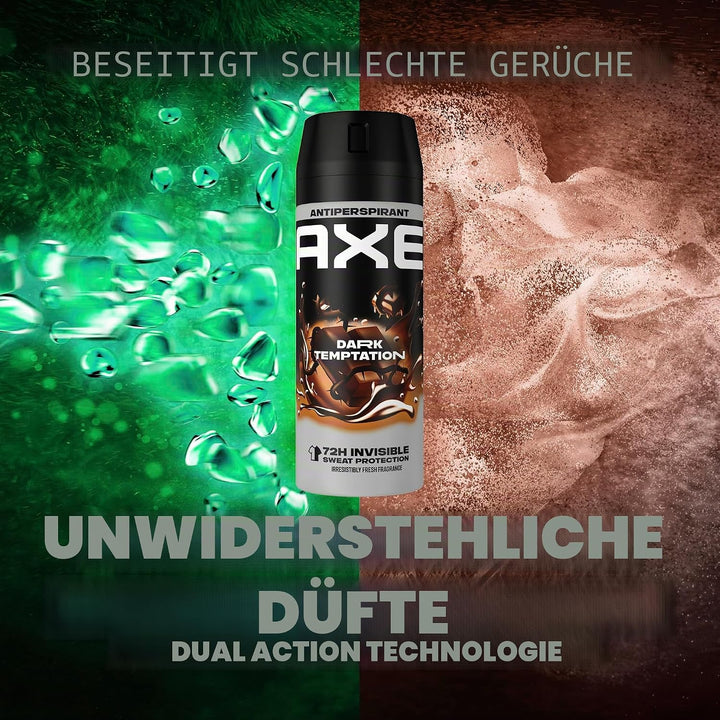 Axe Deodorant für Herren, Antitranspirant, Dark Temptation, 150 ml, 6 Stück Frisch 150.00 ml (6er Pa