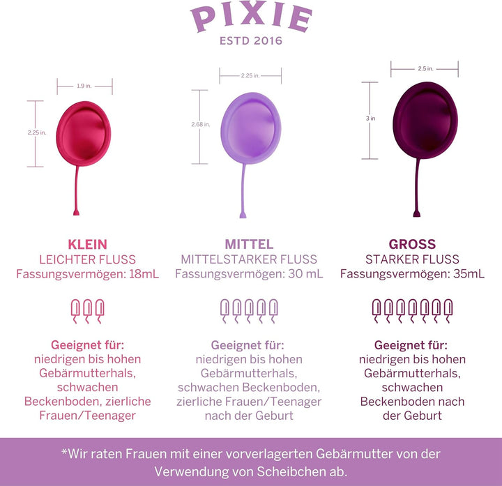 Pixie Menstruationsscheibe – Ohne Metalle & Toxine – 100% med. Silikon – Platz 1 der weichsten wiede