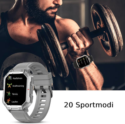 Deunis X3 Smartwatch Herren 1,83 Zoll mit Telefonfunktion, Fitness Tracker, Schlafmonitor, Schrittzä