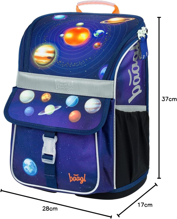 Baagl Schulranzen Jungen Mädchen für 1. Klasse - Ergonomische Schultasche für Kinder - Schulrucksack