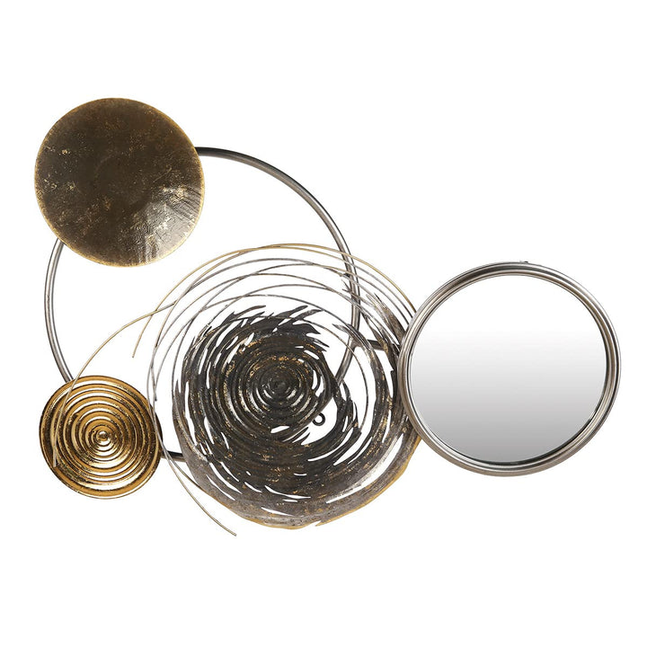 Casablanca Wanddeko Banks Metall silberfarben/grau/schwarz mit Spiegelelement mit Kreisen zum Hängen