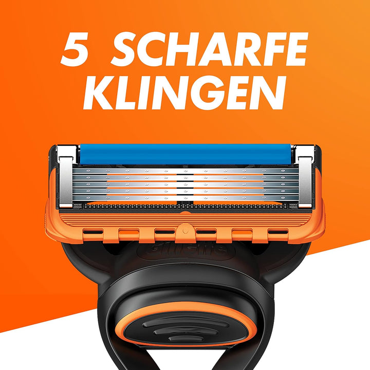 Gillette Fusion 5 Nassrasierer Herren, Rasierer + 8 Rasierklingen + Rasierer-Halter, Geschenk für Mä
