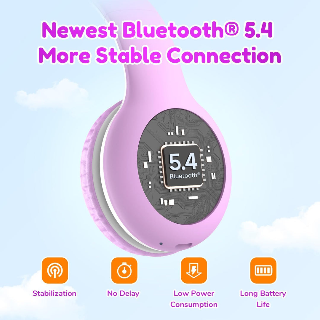 EarFun Bluetooth Kopfhörer Kinder, 74/85/94dB Lautstärkeregelung, HiFi Sound, HD-Mikrofon, 45 Std Ak