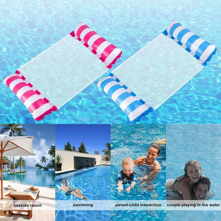 Aufblasbares Schwimmbett, 2 Stück 4 in 1 Pool Aufblasbare Hängematte, Aufblasbare Wasserhängematte S