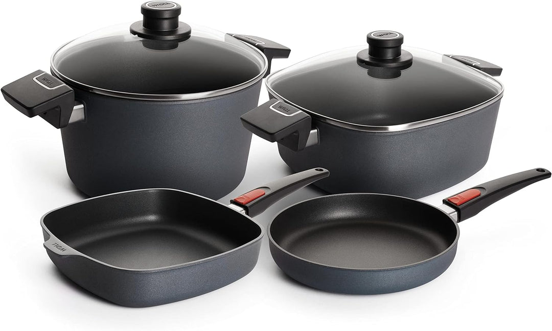 Woll Diamond Lite Topf- und Pfannenset 6 tlg., bestehed aus Flachpfanne Ø 24 cm, Viereckpfanne 26x26