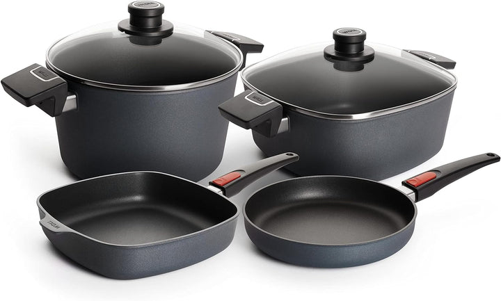 Woll Diamond Lite Topf- und Pfannenset 6 tlg., bestehed aus Flachpfanne Ø 24 cm, Viereckpfanne 26x26