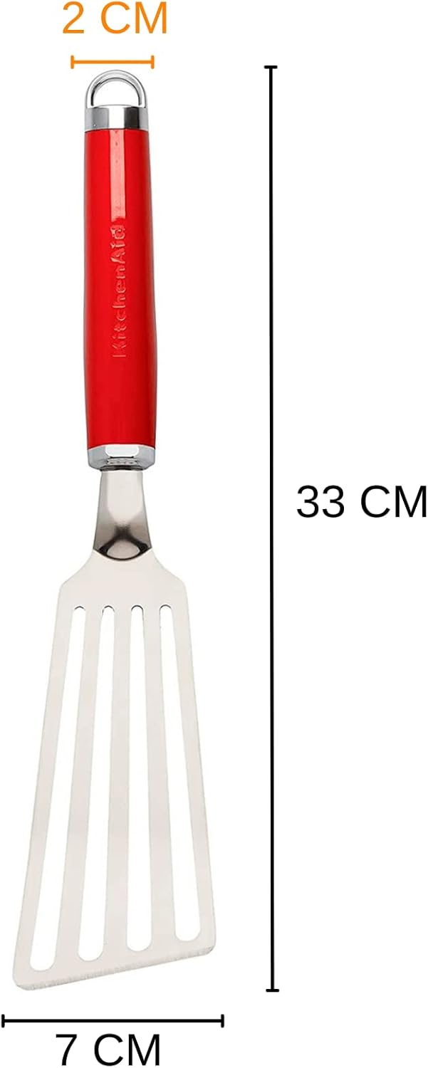 KitchenAid flexibler Pfannenwender, geschlitzter Pfannenwender aus Edelstahl – Empire Rot Empire-rot