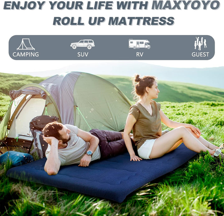 MAXYOYO Tragbarer Faltbarer Futon -Matratze, Hypoallergenischer Stoff Und Speicherschaummatratzenpad
