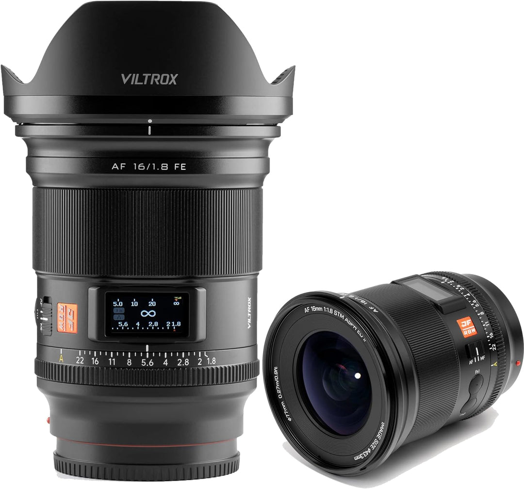 VILTROX AF 16mm F1.8 FE Weitwinkel Objektiv Vollformat Autofokus für Sony E-Mount Kameras A7III A7RI