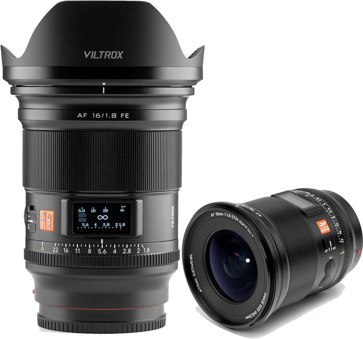 VILTROX AF 16mm F1.8 FE Weitwinkel Objektiv Vollformat Autofokus für Sony E-Mount Kameras A7III A7RI