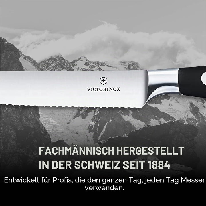 Victorinox, Grand Maître, Profi Tomaten- und Steakmesser, Extra Scharfe Klinge, Wellenschliff, 12 cm