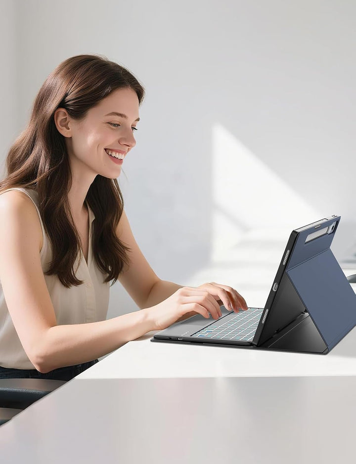 Für Idea Tab Pro 12.7" Hülle mit Touchpad &amp; Beleuchtung QWERTZ | Für Lenovo Idea Tab Pro Tastatur -