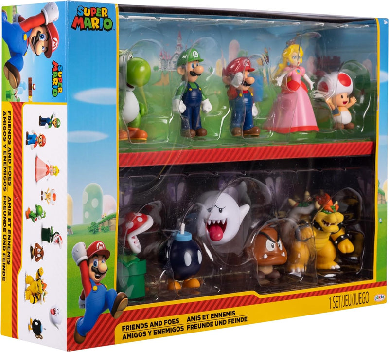 Super Mario Nintendo Figuren 10er Set Freunde und Feinde, 6,5 cm