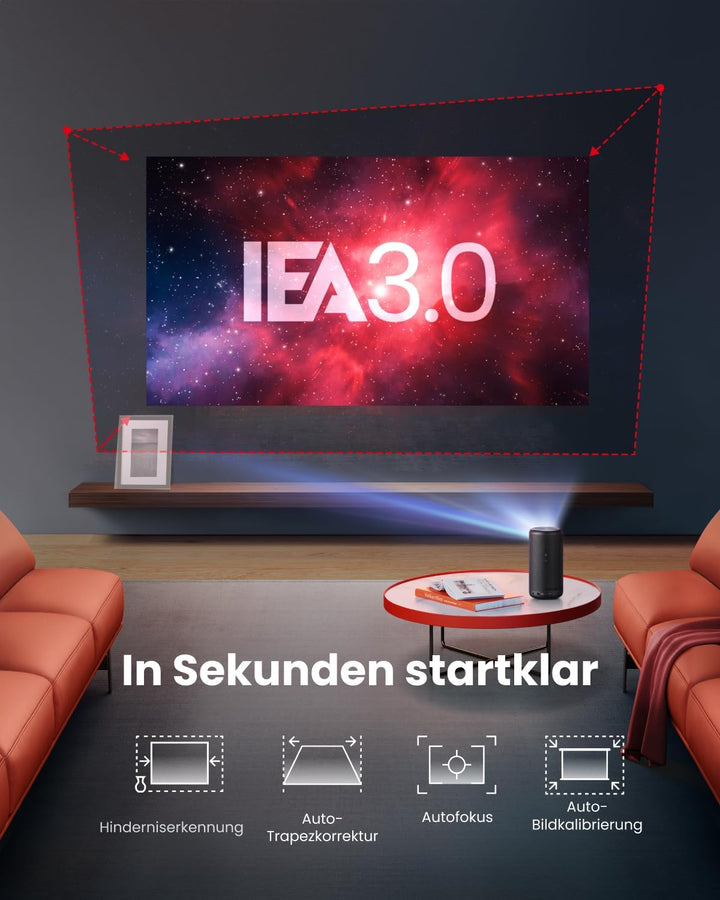 Nebula Capsule3 Mini Beamer, Smart Projektor, 1080p, WLAN, 200 ANSI-Lumen, Tragbarer Beamer, mit GTV