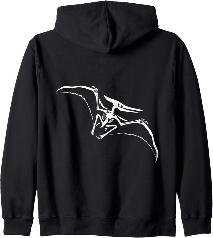 Pteranodon Prähistorisches Fossil Skelett (weisses Logo-Design) Kapuzenjacke