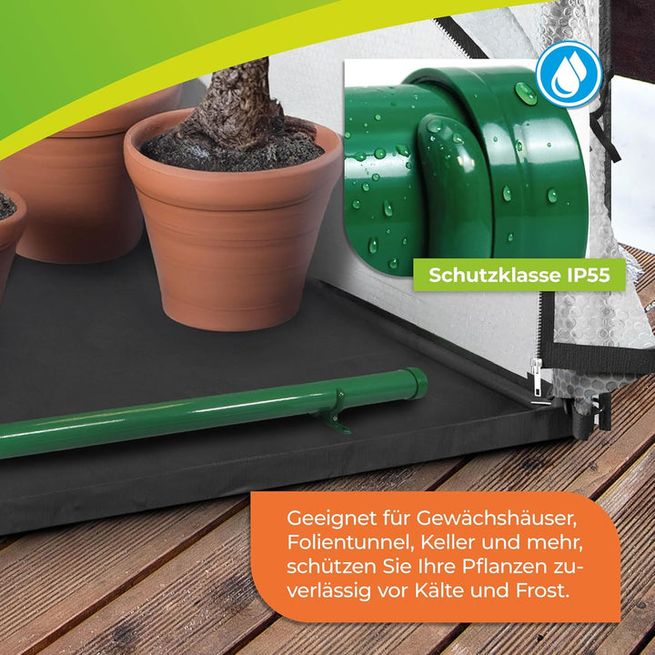 BioGreen elektrische Heizung für Gewächshäuser | Frostwächter inkl. Digitalthermostat | 135 W Gewäch