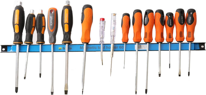 6 x Magnetleiste Werkzeug Metallstreifen Länge 60 cm Schwarz Werkzeughalter Starker Magnet, mit Befe
