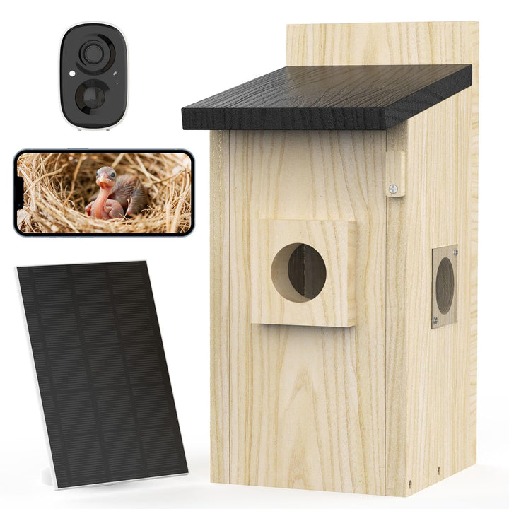 Smart Vogel Häuser für Aussen Solar Powered, 4MP Vogelhaus Kamera für Outdoor, Watch Vogel Nesting &amp;