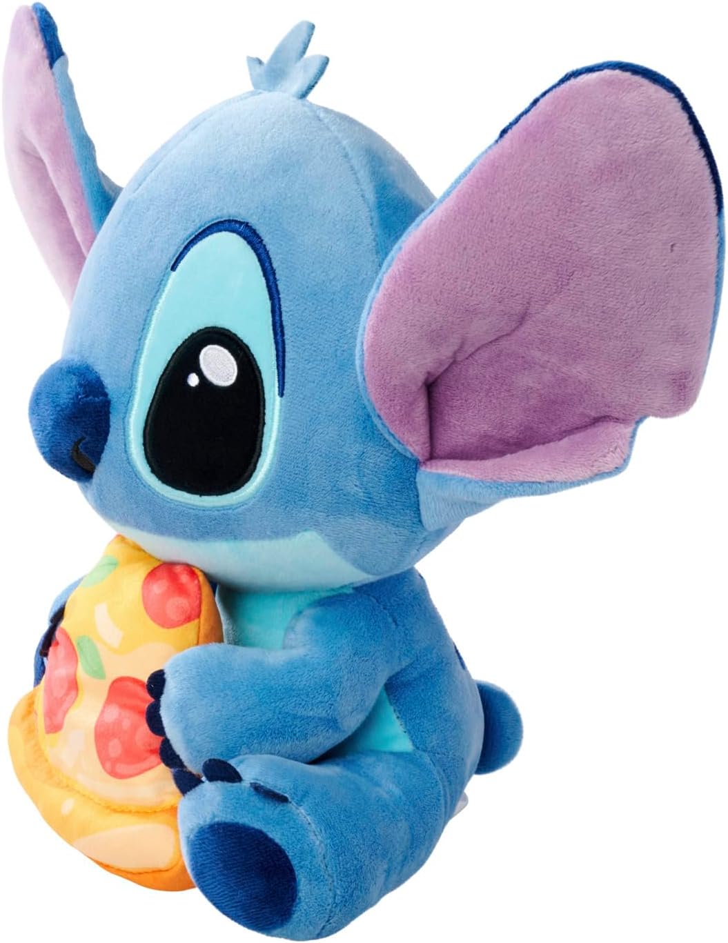 Simba Disney Stitch Kuscheltier mit Pizza – Plüschfigur zum Knuddeln, mit Pizza‑Stück in der Hand, i