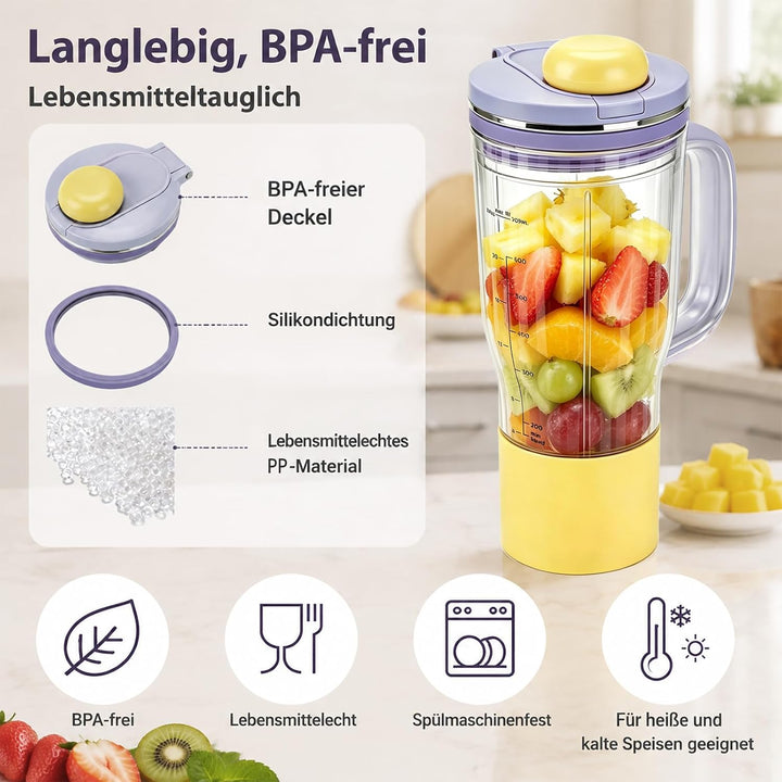 710 ml Reisebecher Ersatz für Ninja Blend Boss Becher, Lila | Mixbecher mit BPA-freier, Undicht, Bru