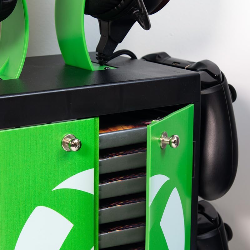 Numskull Offizieller Aufbewahrungsschrank für Xbox Series X Spiele, Kopfhörerständer und Controller-