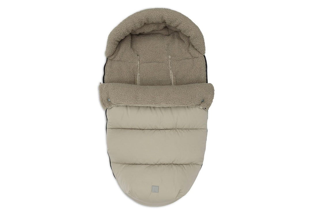 Jollein Fusssack Olive Green - Für Buggy und Kinderwagen - Für 3-Punkt- und 5-Punkt-Gurt - Mit Teddy
