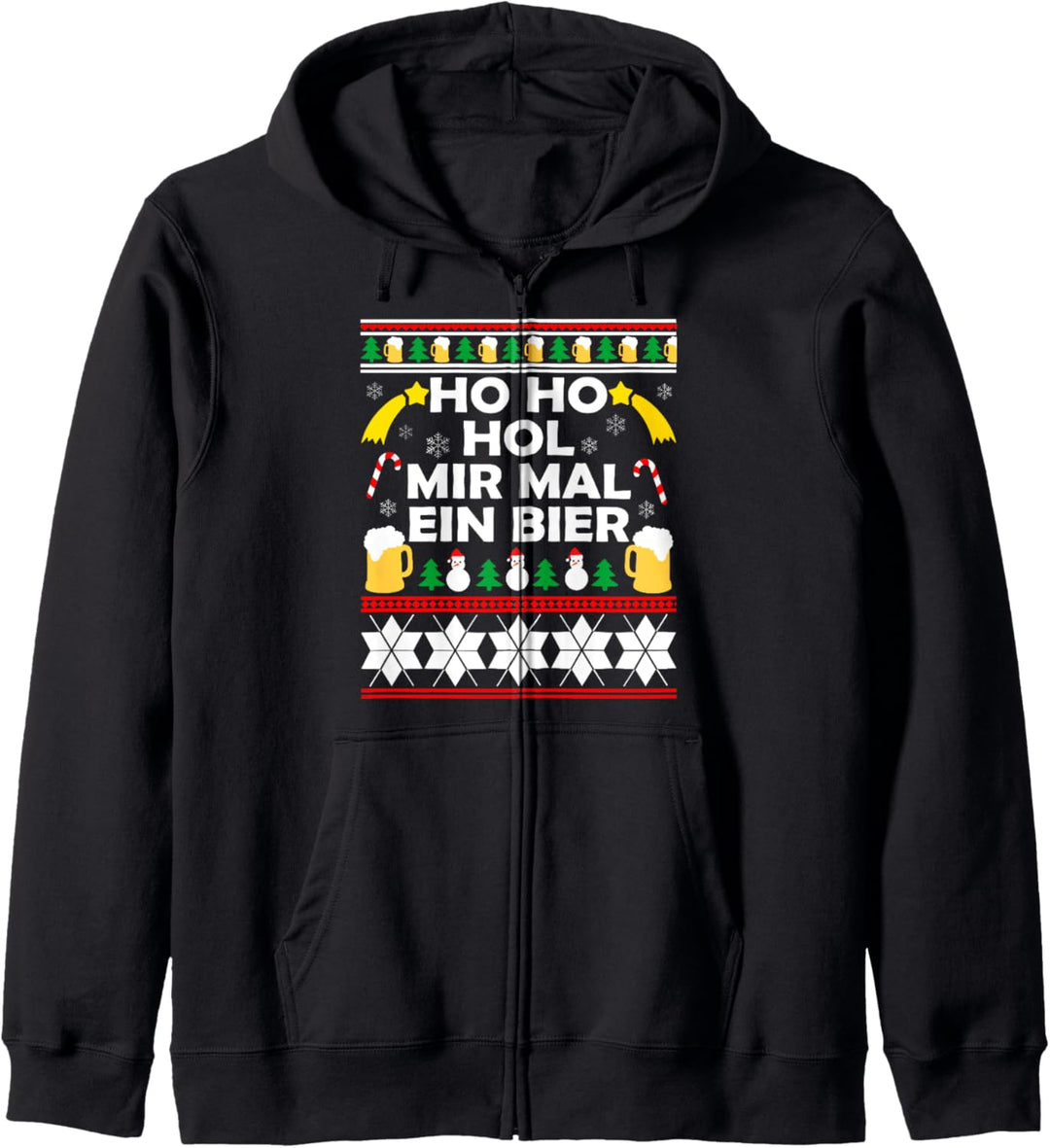 HoHoHo hol mir mal ein Bier Ugly Christmas Outfit Herren Kapuzenjacke