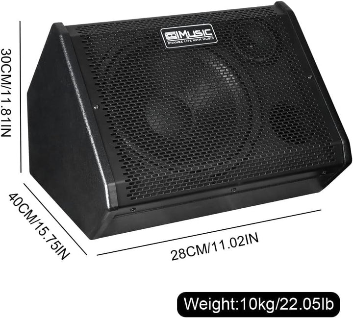 Coolmusic DM80 AMP 80 Watt Elektronischer Schlagzeugverstärker Keyboard-Verstärker mit Aux In und Bl