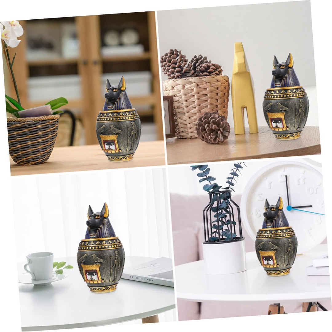 BESPORTBLE Wohnkultur Götter Statuen Ägyptischer Überdachungskrug Antikes Ägyptisches Vorratsglas Or