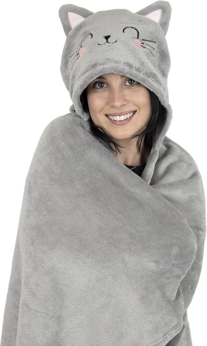 Legami - Cosy Hugs Kapuzendecke! Mit Handwärmertaschen und Kapuze, Polyester-Decke, Knopfverschluss,