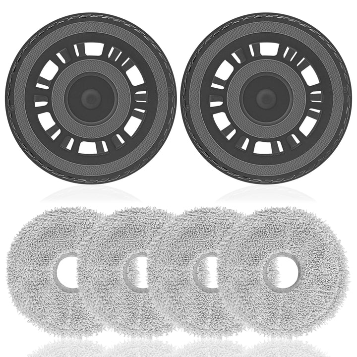 4 Wischtücher mit 2 Ersatzhalterung Zubehör für Dreame L20 Ultra/L10s Ultra Gen2/L10s Pro Ultra Heat